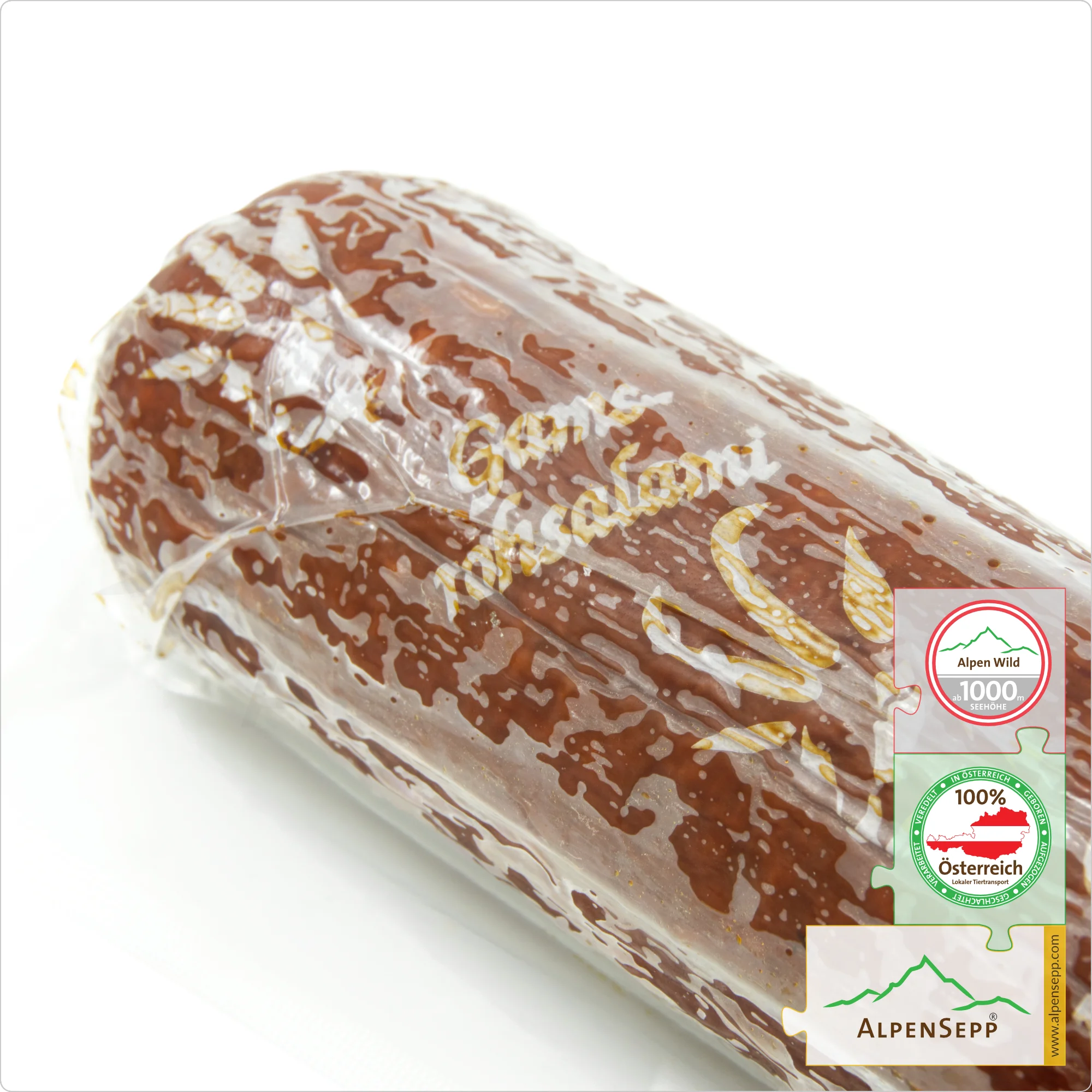 CHAMOIS SALAMI - Game sausage made from chamois | PREMIUM hard sausage from local alpine game chamois | 1 Stick Gamssalami