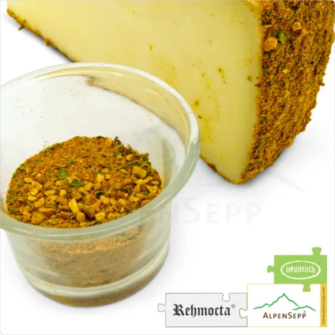 CHEESE REHMOCTA® » Ehni « | Lactose-free hay milk cheese variety with STAY SPICED! spice blend + refined with cardamom & ginger | 100% Great Enjoyment Guarantee