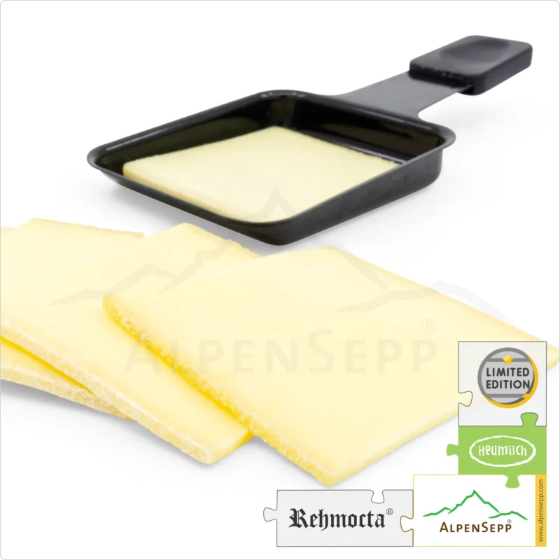 RACLETTE CHEESE Slices - REHMOCTA mild-spicy | 20+ slices of lactose-free sliced cheese for grill and hot stone | thinly sliced | 500 grams