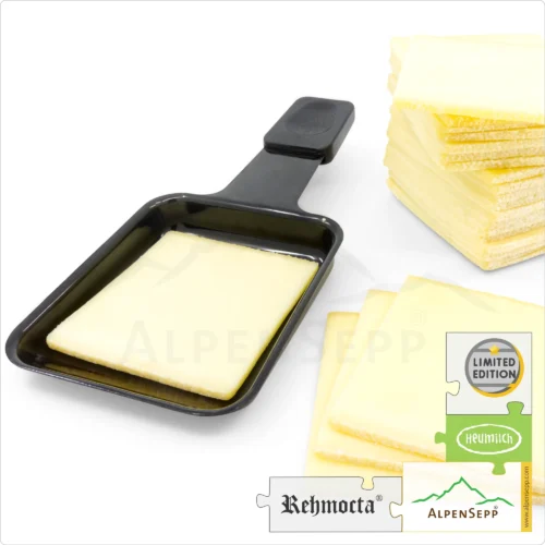 RACLETTE CHEESE Slices - REHMOCTA mild-spicy | 20+ slices of lactose-free sliced cheese for grill and hot stone | thinly sliced | 500 grams