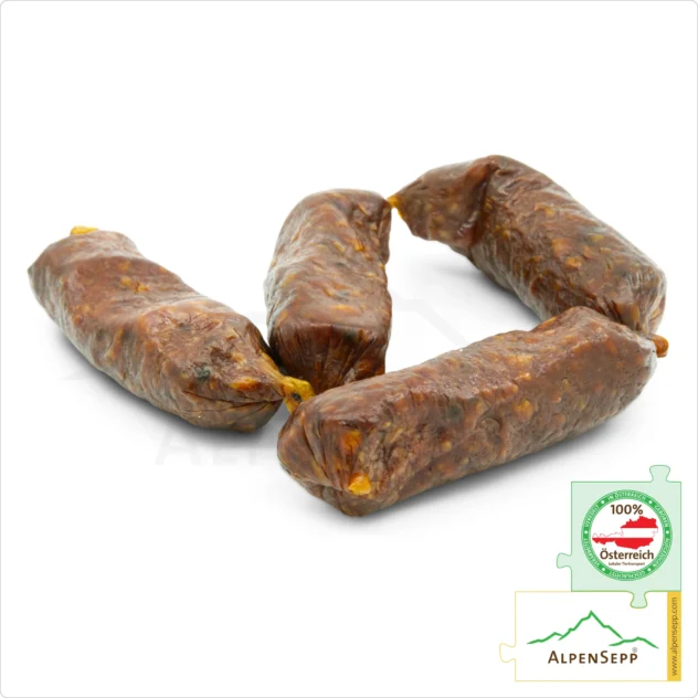 WILD BOAR BITER | Raw sausage made from wild game | Austrian PREMIUM sausage from local wild boar | 2 pairs | Wildschweinbeisserle