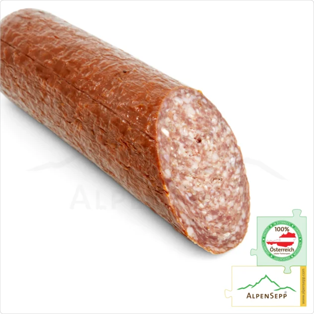 WILD BOAR SALAMI – made from wild boar venison | Austrian PREMIUM hard sausage from local game | 1 stick | Wildschweisalami