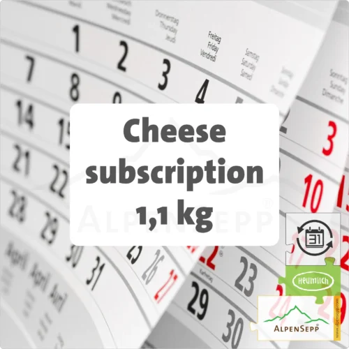 SUBSCRIPTION MOUNTAIN CHEESE + SEMI HARD CHEESE - 1,1 KG | KÄSEABO BERG- & SCHNITTKÄSE | lactose-free | Rotating Cheese Variety | With Flexible Subscription Duration 1 SUBSCRIPTION MOUNTAIN CHEESE + SEMI HARD CHEESE - 1,1 KG | lactose-free | Rotating Cheese Variety | With Flexible Subscription Duration