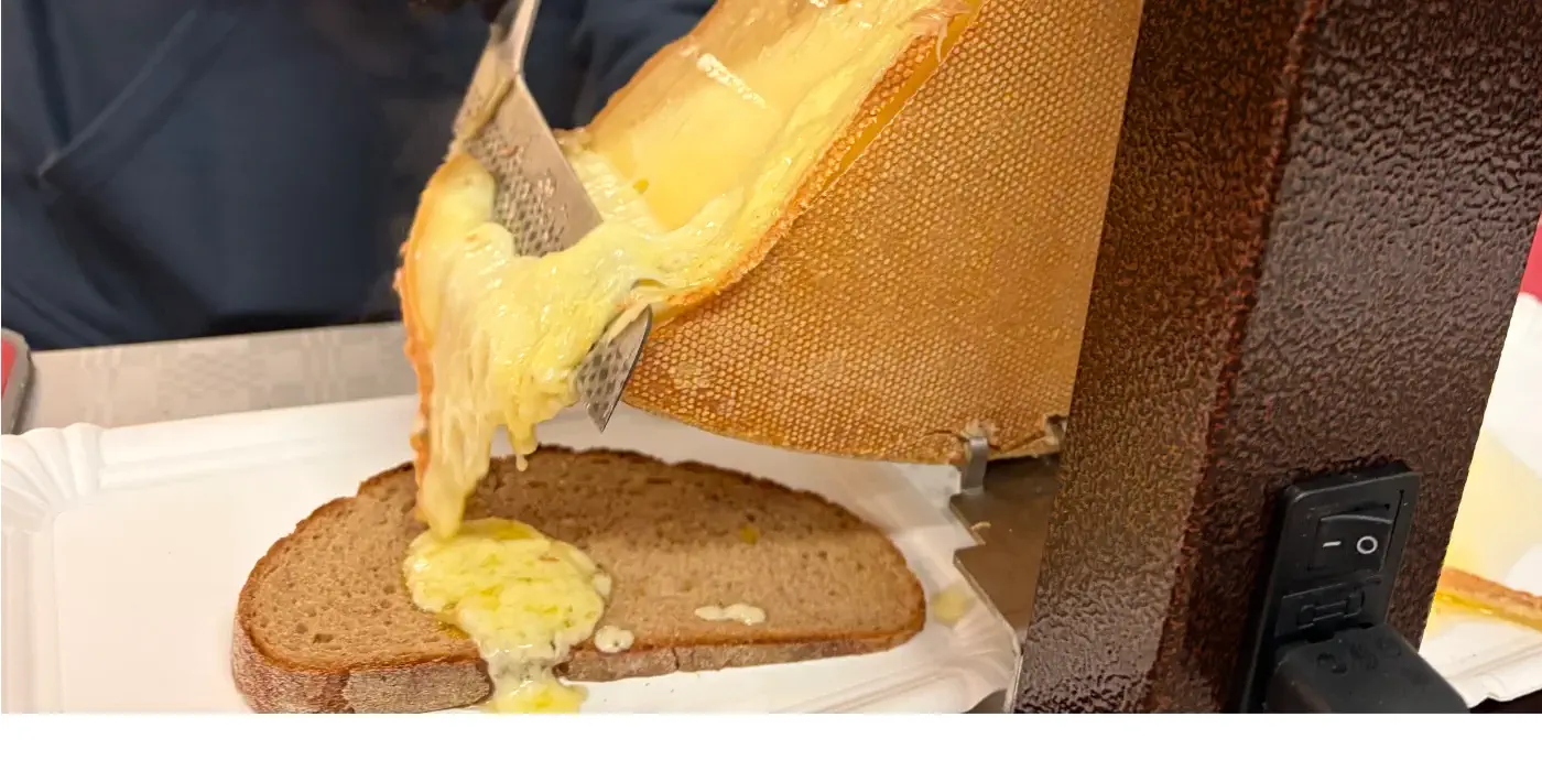 Raclette bread background